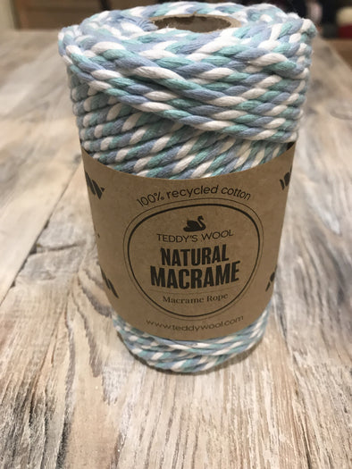 Natural Macrame - תכלת לבן