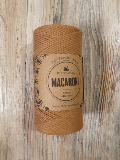 Macaroni Cotton Macrame - חום חרדל