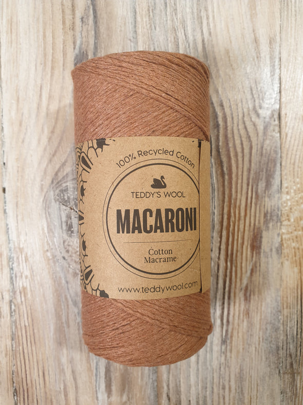Macaroni Cotton Macrame - חום ורדרד
