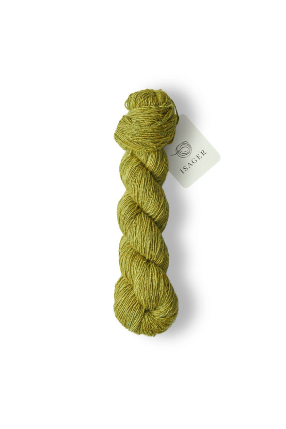 Isager Tweed- color lime חוט צמר מעורב צמר ליזה 