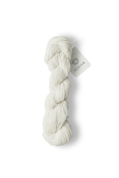 Isager Tweed- color raw white חוט צמר מעורב צמר ליזה 