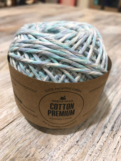 Cotton Premium - תכלת לבן אפור