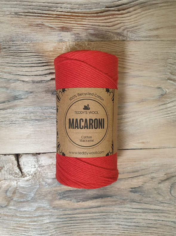 Macaroni Cotton Macrame - אדום