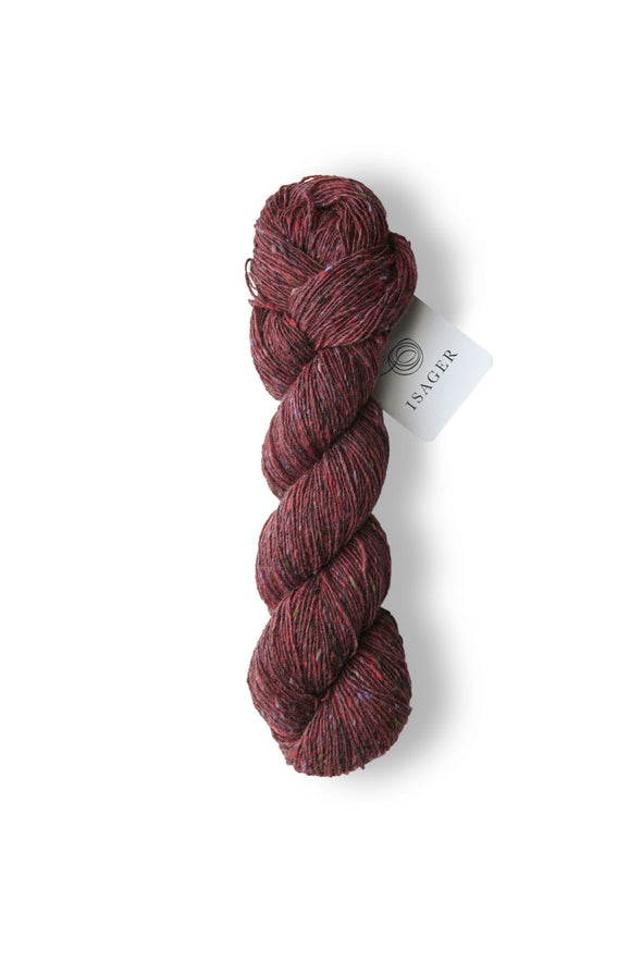 Isager Tweed- color wine חוט צמר מעורב צמר ליזה 