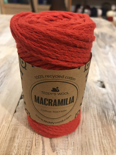 Macramilia Cotton Macrame - אדום כתום